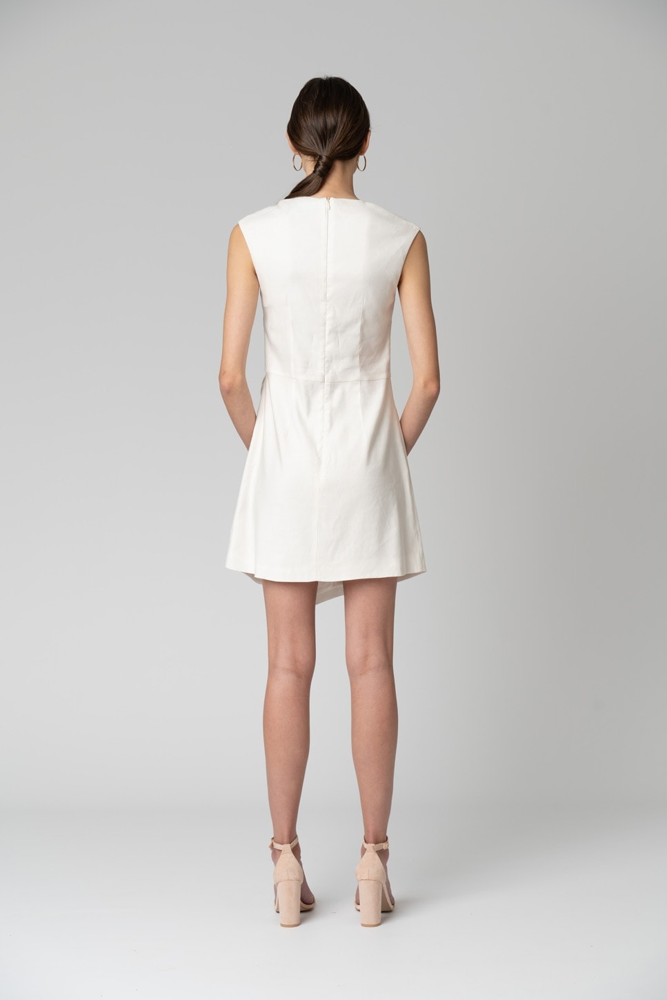 Linen Mini Dress - Ivory - Maniera